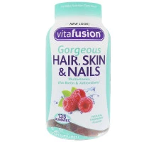 VitaFusion, Мультивитамин для великолепных волос, кожи и ногтей, натуральный клубничный вкус, 135 жевательных таблеток