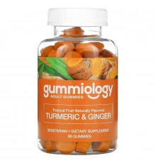Gummiology, Adult Turmeric & Ginger Gummies, Tropical Fruit Flavors, 100 Vegetarian Gummies