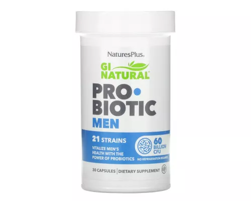 Nature's Plus, GI Natural Probiotic Men, 60 Billion CFU, 30 Capsules Nature's Plus, GI Natural Probiotic Men, 60 Billion CFU, 30 Capsules