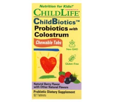 ChildLife Пробиотики с молозивом со вкусом разных ягод 90 жевательных таблеток
