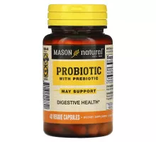 Mason Natural, Пробиотик с пребиотиком, 40 вегетарианских капсул