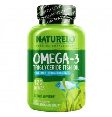 NATURELO, Omega-3 Triglyceride Fish Oil, 1,100 mg, 120 Softgels