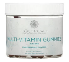 Solumeve, Мультивитаминные жевательные таблетки, без желатина, вкус винограда, 100 вегетарианских жевательных таблеток