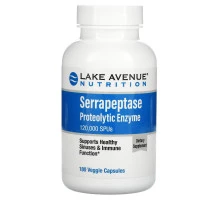 Lake Avenue Nutrition, Серрапептаза, протеолитический фермент, 120 000 SPU, 180 растительных капсул