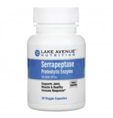 Lake Avenue Nutrition, Serrapeptase, Proteolytic Enzyme, 40,000 SPUs, 30 Veggie Capsules