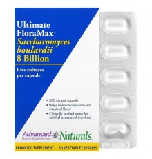 Advanced Naturals, Ultimate FloraMax, Saccharomyces Boulardii, 8 Billion, 30 Vegetable Capsules