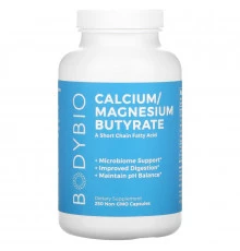 BodyBio, Calcium/ Magnesium Butyrate, 250 Non-GMO Capsules