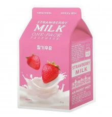 A'Pieu, Strawberry Milk One-Pack Beauty Face Mask, Brightening, 1 Sheet, 21 g