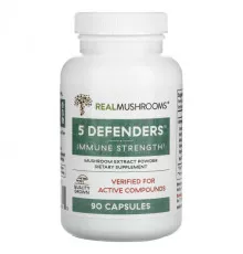 Грибы 5 Defenders®, Mushroom Extract Powder, 90 Capsules
