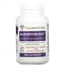 Грибы Mushroom D2Z, Vitamin D & Zinc, 120 Capsules