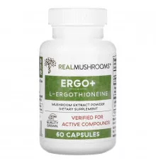 Real Mushrooms, ERGO + L-Ergothioneine, 60 Capsules