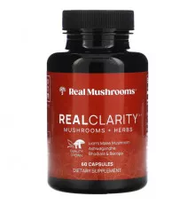Грибы Real Mushrooms, RealClarity, грибы и травы`` 60 капсул