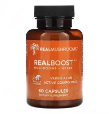 Грибы RealBoost™, Mushrooms + Herbs, 60 Capsules