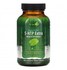 Irwin Naturals, Двойная Эффективность, 5-HTP Экстра, 60 Жидкие Гелиевые Капсулы