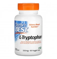 Doctor's Best, Best, L-триптофан с TryptoPure, 500 мг, 90 вегетарианских капсул