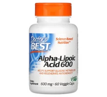 Doctor's Best, Альфа-липоевая кислота (Best Alpha-Lipoic Acid), 600 мг, 60 растительных капсул