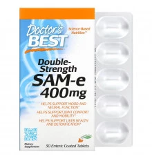 Doctor's Best SAM-e 400 Двойная сила 30 таблеток с кишечно-растворимым покрытием