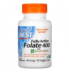 Doctor's Best Лучший фолат полностью активный с Quatrefolic 400 мкг 90 капсул на растительной основе