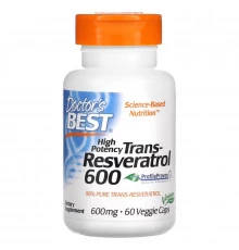 Doctor's Best, Транс-Ресвератрол 600, 600 мг, 60 Вегетарианских Капсул