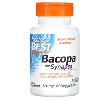 Doctor's Best, Бакопа с Синапсой, 320 мг, 60 Растительных Капсул