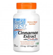 Doctor's Best, Экстракт корицы и CinSulin, 250 мг, 120 растительных капсул