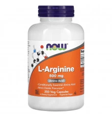 Now Foods, L-аргинин, 500 мг, 250 капсул
