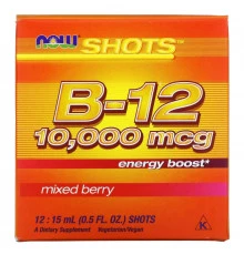 Now Foods Shots B-12 Смесь ягод 12 доз 05 жидкой унции (15 мл) каждая