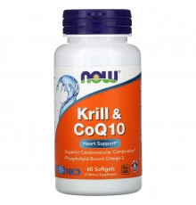 Now Foods, Криль и CoQ10, 60 мягких желатиновых капсул