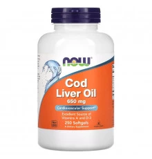 Now Foods Рыбий жир двойная сила 650 мг 250 капсул