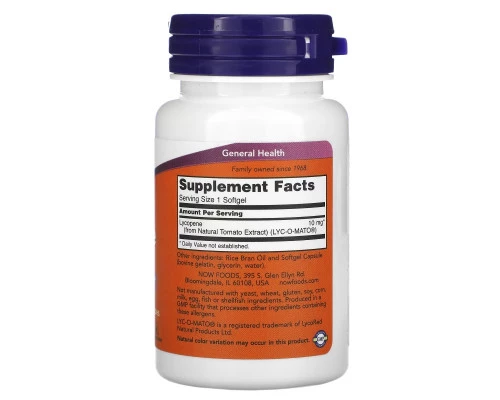 Now Foods, Ликопин, 60 мягких капсул Now Foods, Ликопин, 60 мягких капсул
