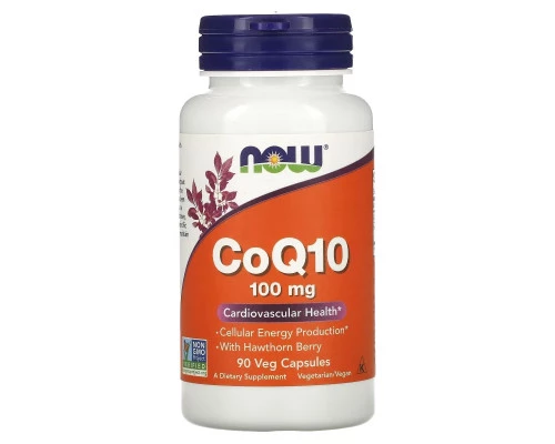 Now Foods, CoQ10 с боярышником, 100 мг, 90 растительных капсул