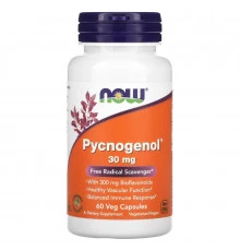 Now Foods, Pycnogenol, 30 мг, 60 капсул в растительной оболочке