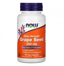 Now Foods, Виноградная косточка, дополнительная сила, 250 мг, 90 вегетарианских капсул