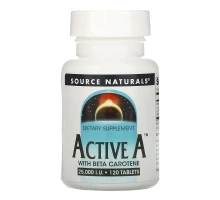 Source Naturals, Active A, 25,000 IU, 120 Таблеток