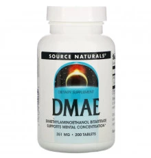 Source Naturals, ДМАЭ, 351 мг, 200 таблеток