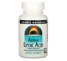 Source Naturals, Альфа-липоевая кислота, ограниченный выпуск, 300 мг, 60 таблеток