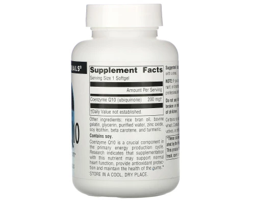 Source Naturals, Коэнзим Q10, 200 мг, 60 гелевых капсул Source Naturals, Коэнзим Q10, 200 мг, 60 гелевых капсул