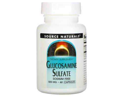 Source Naturals, Глюкозамин сульфат, 500 мг, 60 капсул