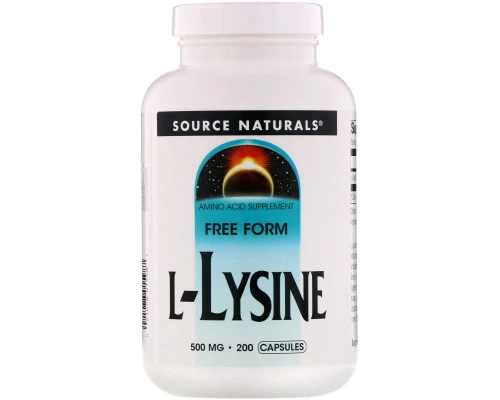 Source Naturals, L- Лизин, 500 мг, 200 капсул Source Naturals, L- Лизин, 500 мг, 200 капсул