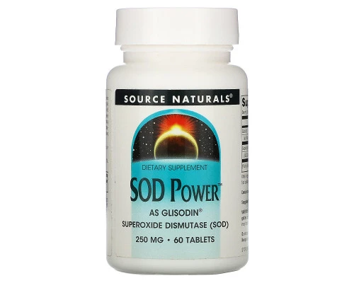 Source Naturals, SOD Power, 250 мг, 60 таблеток Source Naturals, SOD Power, 250 мг, 60 таблеток