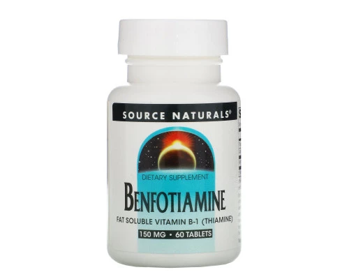 Source Naturals, Бенфотиамин, 150 мг, 60 таблеток Source Naturals, Бенфотиамин, 150 мг, 60 таблеток
