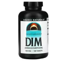 Source Naturals, DIM (диндолилметан), 100 мг, 180 таблеток