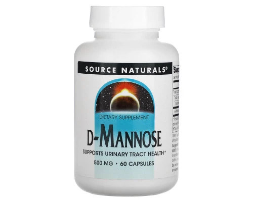 Source Naturals, D-манноза, 500 мг, 60 капсул
