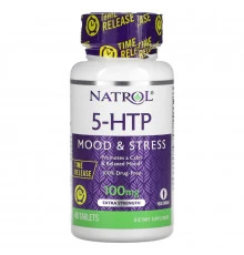 Natrol, 5-гидрокситриптофан, с отложенным высвобождением, экстра сильный, 100 мг, 45 таблеток