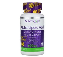 Natrol, Альфа-липоевая кислота, медленное высвобождение, 600 мг, 45 таблеток