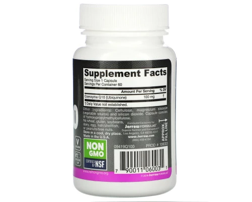Jarrow Formulas, Co-Q10, 100 мг, 60 капсул Jarrow Formulas, Co-Q10, 100 мг, 60 капсул