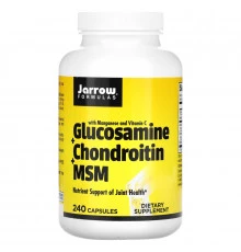 Jarrow Formulas, Капсулы Глюкозамина + Хондроитина + МСМ, для суставов и кожи, 240 капсул