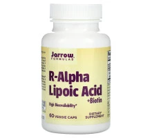 Jarrow Formulas, R-альфа липоевая кислота + биотин, 60 вегетарианских капсул