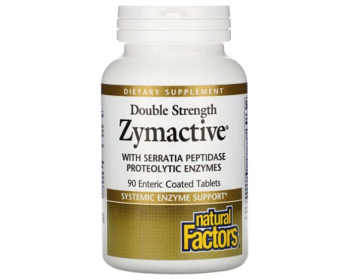 Natural Factors, Zymactive, двойная сила, 90 таблеток в кишечнорастворимой оболочке Natural Factors, Zymactive, двойная сила, 90 таблеток в кишечнорастворимой оболочке