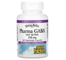 Natural Factors, Stress-Relax, Pharma GABA, 250 mg, 60 Vegetarian Capsules